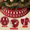 imageOurWarm 28 inch Christmas Tree Collar Knit Red Christmas Tree Collars for Artificial Trees Adjustable Tree Skirt Collar Base for 6ft 75ft 9ft Trees Holiday Home Indoor Xmas Tree Decorations
