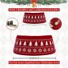 imageOurWarm 28 inch Christmas Tree Collar Knit Red Christmas Tree Collars for Artificial Trees Adjustable Tree Skirt Collar Base for 6ft 75ft 9ft Trees Holiday Home Indoor Xmas Tree Decorations