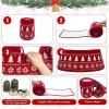 imageOurWarm 28 inch Christmas Tree Collar Knit Red Christmas Tree Collars for Artificial Trees Adjustable Tree Skirt Collar Base for 6ft 75ft 9ft Trees Holiday Home Indoor Xmas Tree Decorations