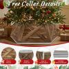 imageOurWarm 31 inch Christmas Tree Collar Large Hexagon Fabric Tree Ring Collapsible Trees Skirt Rustic DoubleSided Christmas Trees Box Base for Home Festive Xmas Decorations