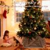 imageOurWarm 31 inch Christmas Tree Collar Large Hexagon Fabric Tree Ring Collapsible Trees Skirt Rustic DoubleSided Christmas Trees Box Base for Home Festive Xmas Decorations