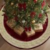 imageOurWarm 48in Luxury Velvet Christmas Tree Skirt for 575 Ft Tree Royal Blue Large Fur Plush Xmas Tree Skirts with Gold Glitter and Bow Classic Vintage Christmas Tree Decorations for New Year HomeRed