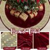 imageOurWarm 48in Luxury Velvet Christmas Tree Skirt for 575 Ft Tree Royal Blue Large Fur Plush Xmas Tree Skirts with Gold Glitter and Bow Classic Vintage Christmas Tree Decorations for New Year HomeRed