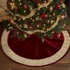 imageOurWarm 48in Luxury Velvet Christmas Tree Skirt for 575 Ft Tree Royal Blue Large Fur Plush Xmas Tree Skirts with Gold Glitter and Bow Classic Vintage Christmas Tree Decorations for New Year HomeRed
