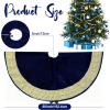 imageOurWarm 48in Luxury Velvet Christmas Tree Skirt for 575 Ft Tree Royal Blue Large Fur Plush Xmas Tree Skirts with Gold Glitter and Bow Classic Vintage Christmas Tree Decorations for New Year HomeBlue