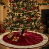 imageOurWarm 48in Luxury Velvet Christmas Tree Skirt for 575 Ft Tree Royal Blue Large Fur Plush Xmas Tree Skirts with Gold Glitter and Bow Classic Vintage Christmas Tree Decorations for New Year HomeRed