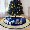 imageOurWarm 48in Luxury Velvet Christmas Tree Skirt for 575 Ft Tree Royal Blue Large Fur Plush Xmas Tree Skirts with Gold Glitter and Bow Classic Vintage Christmas Tree Decorations for New Year HomeBlue