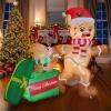 imageOurWarm 5 FT Christmas Inflatable Outdoor Decoration Dog Biting Gingerbread Inflatable with LED Lights Funny Christmas Blow up Yard Decorations for Indoor Outside Lawn Garden Party