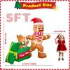 imageOurWarm 5 FT Christmas Inflatable Outdoor Decoration Dog Biting Gingerbread Inflatable with LED Lights Funny Christmas Blow up Yard Decorations for Indoor Outside Lawn Garden Party