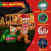 imageOurWarm 5 FT Christmas Inflatable Outdoor Decoration Dog Biting Gingerbread Inflatable with LED Lights Funny Christmas Blow up Yard Decorations for Indoor Outside Lawn Garden Party
