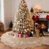 imageOurWarm 72 Inch Christmas Tree Skirt Buffalo Plaid Tree Skirt for 75 ft Tree to 12ft Tree Double Sided Burlap Tree Skirt Snowflake Xmas Tree Skirts for Winter Rustic Boho Farmhouse Tree Decor