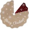 imageOurWarm 72 Inch Christmas Tree Skirt Buffalo Plaid Tree Skirt for 75 ft Tree to 12ft Tree Double Sided Burlap Tree Skirt Snowflake Xmas Tree Skirts for Winter Rustic Boho Farmhouse Tree Decor