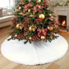 imageOurWarm 72 Inch Christmas Tree Skirt Faux Fur Xmas Tree Decorations White Soft Plush Fluffy Large Xms Tree Skirt for Christmas Home Decor Holiday Party Winter Indoor60IN