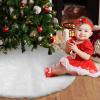 imageOurWarm 72 Inch Christmas Tree Skirt Faux Fur Xmas Tree Decorations White Soft Plush Fluffy Large Xms Tree Skirt for Christmas Home Decor Holiday Party Winter Indoor36IN