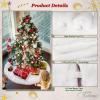 imageOurWarm 72 Inch Christmas Tree Skirt Faux Fur Xmas Tree Decorations White Soft Plush Fluffy Large Xms Tree Skirt for Christmas Home Decor Holiday Party Winter Indoor72IN