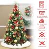 imageOurWarm 72 Inch Christmas Tree Skirt Faux Fur Xmas Tree Decorations White Soft Plush Fluffy Large Xms Tree Skirt for Christmas Home Decor Holiday Party Winter Indoor60IN