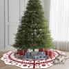 imageOurWarm 72 Inch Christmas Tree Skirt Knit Tree Skirt for 75 ft Tree to 12ft Tree Double Sided Large Knitted Tree Skirt Xmas Tree Skirts for Winter Indoor Holiday Party Christmas Tree Decorations