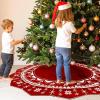 imageOurWarm 72 Inch Christmas Tree Skirt Knit Tree Skirt for 75 ft Tree to 12ft Tree Double Sided Large Knitted Tree Skirt Xmas Tree Skirts for Winter Indoor Holiday Party Christmas Tree Decorations