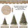 imageOurWarm 72 inch Christmas Tree Skirt Burlap Tree Skirt for 75 ft Tree to 12 ft Tree Large Snowflake Tree Skirt with Faux Fur Xmas Tree Skirts for Winter Indoor Holiday Christmas Tree Decor