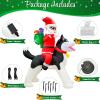 imageOurWarm 8FT Christmas Inflatable Decoration Giant Santa Claus Riding a Husky Inflatable Toy with LED Lights Fun Yard Inflatable Decoration Blow up Xmas Decor for Lawn Patio Garden Yard Decor