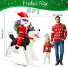imageOurWarm 8FT Christmas Inflatable Decoration Giant Santa Claus Riding a Husky Inflatable Toy with LED Lights Fun Yard Inflatable Decoration Blow up Xmas Decor for Lawn Patio Garden Yard Decor