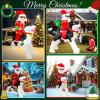 imageOurWarm 8FT Christmas Inflatable Decoration Giant Santa Claus Riding a Husky Inflatable Toy with LED Lights Fun Yard Inflatable Decoration Blow up Xmas Decor for Lawn Patio Garden Yard Decor