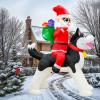 imageOurWarm 8FT Christmas Inflatable Decoration Giant Santa Claus Riding a Husky Inflatable Toy with LED Lights Fun Yard Inflatable Decoration Blow up Xmas Decor for Lawn Patio Garden Yard Decor