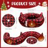 imageOurWarm Cat Tunnel Christmas Tree Skirt Cat Bed for Indoor Cats with Hanging Ball Buffalo Plaid Tree Collar Cats Cave for Felines Pet Indoor Outdoor Christmas Decorations