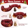 imageOurWarm Cat Tunnel Christmas Tree Skirt Cat Bed for Indoor Cats with Hanging Ball Buffalo Plaid Tree Collar Cats Cave for Felines Pet Indoor Outdoor Christmas Decorations