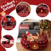 imageOurWarm Cat Tunnel Christmas Tree Skirt Cat Bed for Indoor Cats with Hanging Ball Buffalo Plaid Tree Collar Cats Cave for Felines Pet Indoor Outdoor Christmas Decorations