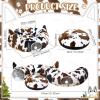 imageOurWarm Cat Tunnel Christmas Tree Skirt Cow Print Cat Tunnels for Indoor Cats with Washable Mat and Hanging Ball Round Cat Tunnel Bed Cat Donut Tunnel with 11 Cats Toys for Puppy Rabbit Cats Bed