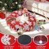 imageOurWarm Cat Tunnel Christmas Tree Skirt Red Snowflake Cat Donut Tunnel Under Christmas Tree with Washable Mat ampamp 11Pcs Cat Toys Interactive Soft Plush Peekaboo Cave Bed for Indoor Cats Small Animals