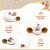 imageOurWarm Christmas Cat Tunnel Tree Skirt Soft Plush Cat Donut Tunnel Bed with Washable Mat ampamp 11 Pcs Interactive Toys Peekaboo Cat Cave Under Christmas Tree for Indoor Cats Small Animals