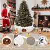 imageOurWarm Christmas Cat Tunnel Tree Skirt Soft Plush Cat Donut Tunnel Bed with Washable Mat ampamp 11 Pcs Interactive Toys Peekaboo Cat Cave Under Christmas Tree for Indoor Cats Small Animals