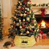 imageOurWarm Christmas Tree Collar Hexagon Christmas Tree Ring 28quot Fabric Collapsible Trees Skirt Rustic DoubleSided Christmas Trees Box Base for Home Festive Xmas Decorations