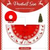 imageOurWarm Christmas Tree Skirt 36 Inch Small Xmas Tree Skirts with Snowflake and Reindeer Pattern Red and White Tree Mat for Christmas Winter Holiday Indoor Decorations