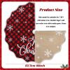 imageOurWarm Christmas Tree Skirt 60 Inches Buffalo Plaid Red Tree Skirt for 7 ft Tree or 9ft Tree Double Sided Burlap Tree Skirt Snowflake Xmas Tree Skirts for Winter Rustic Boho Farmhouse Tree Decor