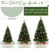 imageOurWarm Christmas Tree Skirt 60 inches Floral Block Green Tree Skirt for 75 ft Tree to 9 ft Tree Large Tree Skirt with Flower Patterns Xmas Tree Skirts for Winter Holiday Christmas Tree Decor