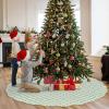 imageOurWarm Christmas Tree Skirt 60 inches Floral Block Green Tree Skirt for 75 ft Tree to 9 ft Tree Large Tree Skirt with Flower Patterns Xmas Tree Skirts for Winter Holiday Christmas Tree Decor
