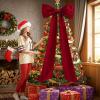 imageOurWarm Christmas Tree Topper Bow with Long Ribbon 275 x 787 Inch Large Red Christmas Bow with 30 Small Red Velvet Bows for Christmas Tree Christmas Tree Bows for Home Wreath Car Outdoor Decor