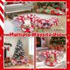 imageOurWarm Large Cat Tunnel Bed for Indoor Cats with 11 Toys Round Donut Cat Cave Under Christmas Tree Skirt Red Snowflake Christmas Cats Tunnel with Soft Mat Xmas Decor for Kitten Rabbit Puppy Play