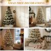 imageOurWarm White Christmas Tree Collar Luxury Plush Faux Fur Tree Collar with Stripe Textured Pattern Soft Fluffy Xmas Tree Ring Boho Tree Skirt for Holiday Decorations Indoor Home DecorStriped