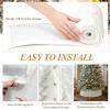imageOurWarm White Christmas Tree Collar Luxury Plush Faux Fur Tree Collar with Stripe Textured Pattern Soft Fluffy Xmas Tree Ring Boho Tree Skirt for Holiday Decorations Indoor Home DecorTrees