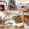 imageOurWarm White Plush Cat Tunnel Bed Under Christmas Tree 95cm Large Cat Tunnel Tree Skirt Xmas Decor with 11 Cat Toys Cozy Holiday Play ampamp Hideaway for Cats Soft Indoor Cat Activity Center