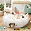 imageOurWarm White Plush Cat Tunnel Bed Under Christmas Tree 95cm Large Cat Tunnel Tree Skirt Xmas Decor with 11 Cat Toys Cozy Holiday Play ampamp Hideaway for Cats Soft Indoor Cat Activity Center