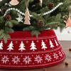 imageOurWarm 28 inch Christmas Tree Collar Knit Red Christmas Tree Collars for Artificial Trees Adjustable Tree Skirt Collar Base for 6ft 75ft 9ft Trees Holiday Home Indoor Xmas Tree Decorations