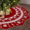 imageOurWarm 72 Inch Christmas Tree Skirt Knit Tree Skirt for 75 ft Tree to 12ft Tree Double Sided Large Knitted Tree Skirt Xmas Tree Skirts for Winter Indoor Holiday Party Christmas Tree Decorations