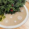 imageOurWarm 72 inch Christmas Tree Skirt Burlap Tree Skirt for 75 ft Tree to 12 ft Tree Large Snowflake Tree Skirt with Faux Fur Xmas Tree Skirts for Winter Indoor Holiday Christmas Tree Decor