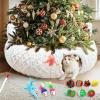 imageOurWarm Christmas Cat Tunnel Tree Skirt Soft Plush Cat Donut Tunnel Bed with Washable Mat ampamp 11 Pcs Interactive Toys Peekaboo Cat Cave Under Christmas Tree for Indoor Cats Small Animals