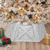 imageOurWarm Christmas Tree Collar Hexagon Christmas Tree Ring 28quot Fabric Collapsible Trees Skirt Rustic DoubleSided Christmas Trees Box Base for Home Festive Xmas Decorations